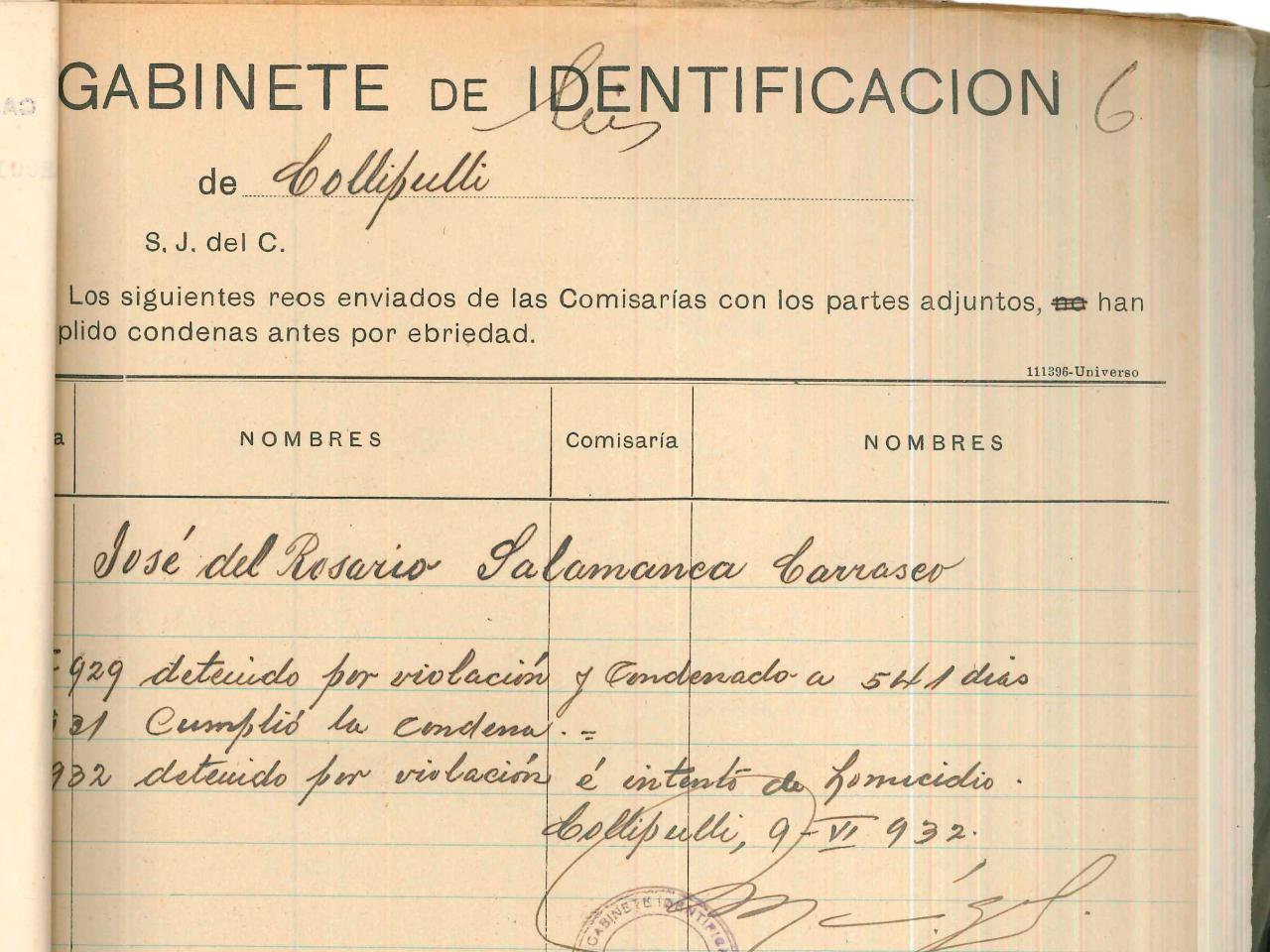 Gabinete de identificación