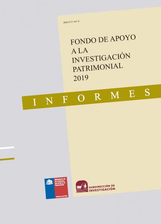 Fondo de Apoyo a la Investigación Patrimonial 2019