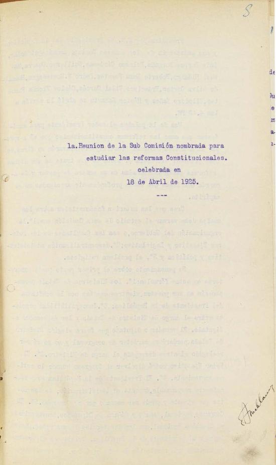 ubcomisión de Reforma. Sesión 1. Fondo Ministerio del interior, volumen 6358.