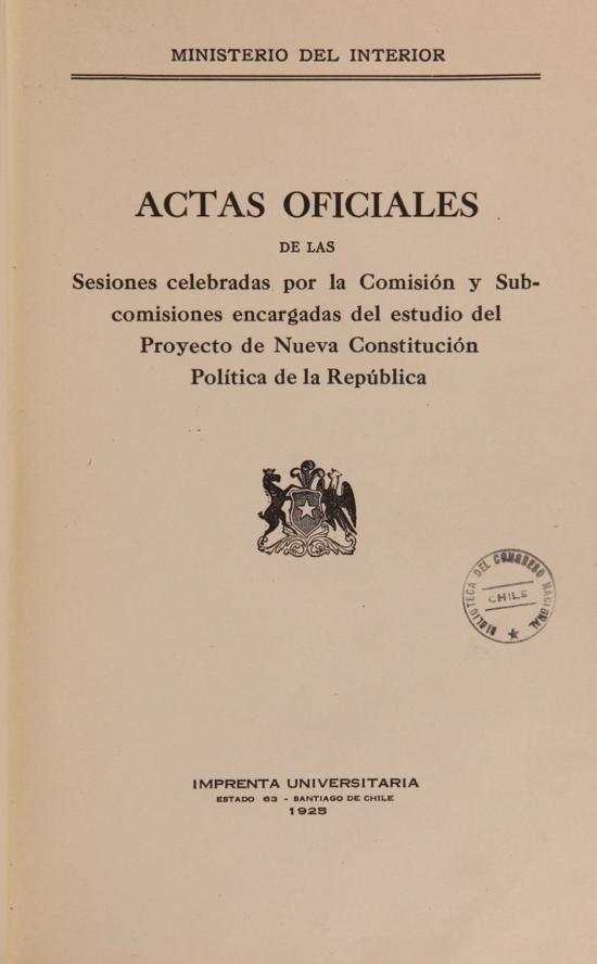 Actas oficiales de las sesiones celebradas por la Comisión y Subcomision